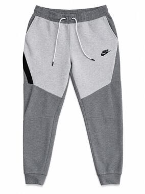 Nike Tech Fleece Jogger Pants Men’s M Gray Colorblock Black Swoosh